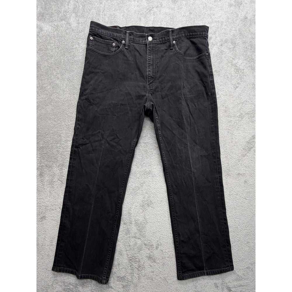Levis 559 Jeans Mens Measured 39x28 Black Straight Relaxed Denim Zip Fly